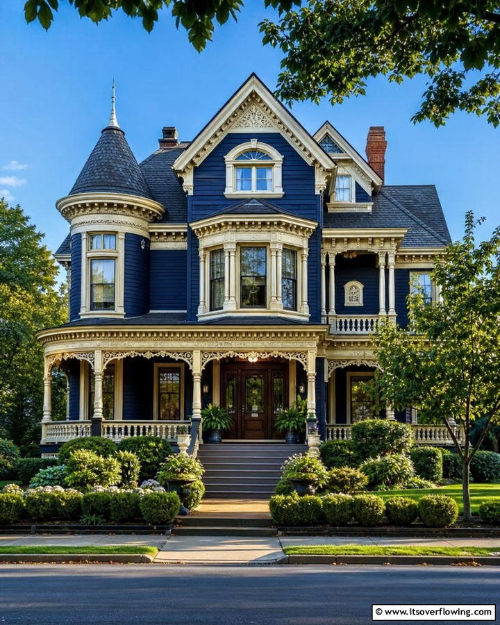 Moody Midnight Blue Allure - 20 Stunning Blue Victorian House Colors for Your Home