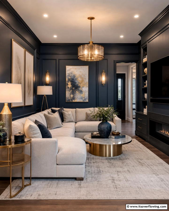 Moody Wall Paint - 25 Dark Living Room Ideas for a Moody and Chic Space