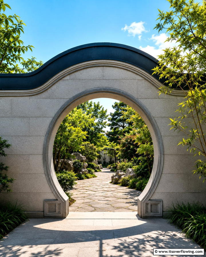 Moon Gate Entrances - 30 Asian-Inspired Landscaping Ideas for Serene Gardens