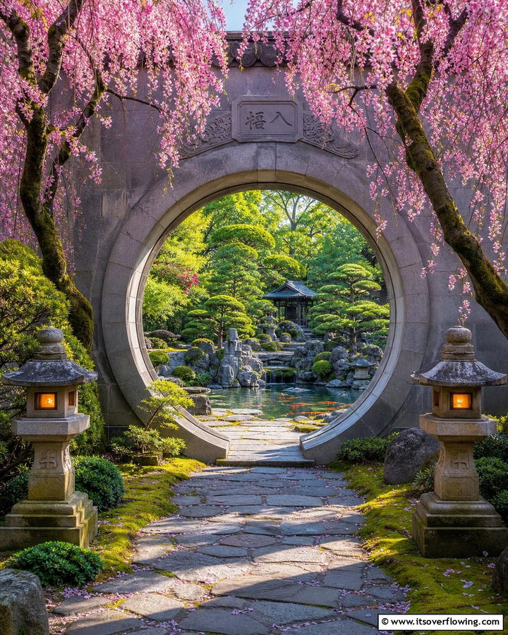 Moon Gate - 20 Japanese Garden Gate Design Ideas for a Zen Space