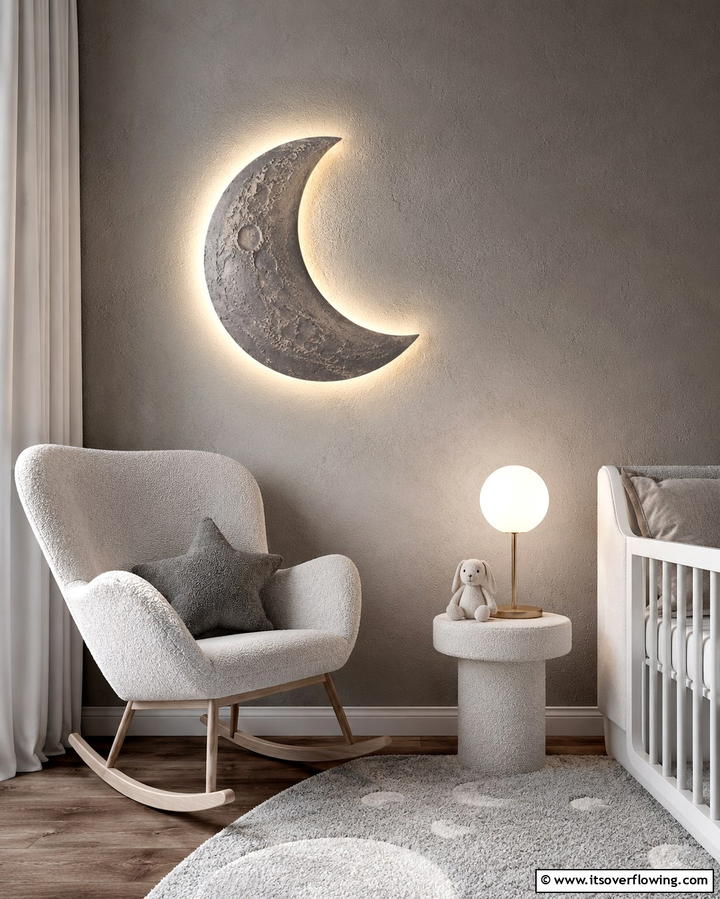 Moon Shaped Night LightOne - 25 Space-themed Nursery Ideas for a Galactic Dream