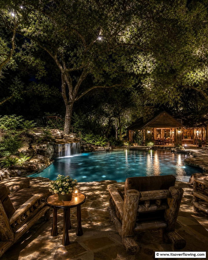 Moonlighting Effect - 25 Pool Lighting Ideas to Illuminate Your Nighttime Swim