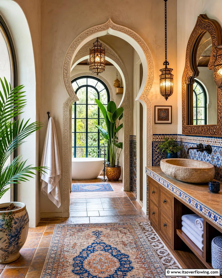 Moorish Arch Design - 30 Spanish Style Bathroom Ideas for Mediterranean Flair