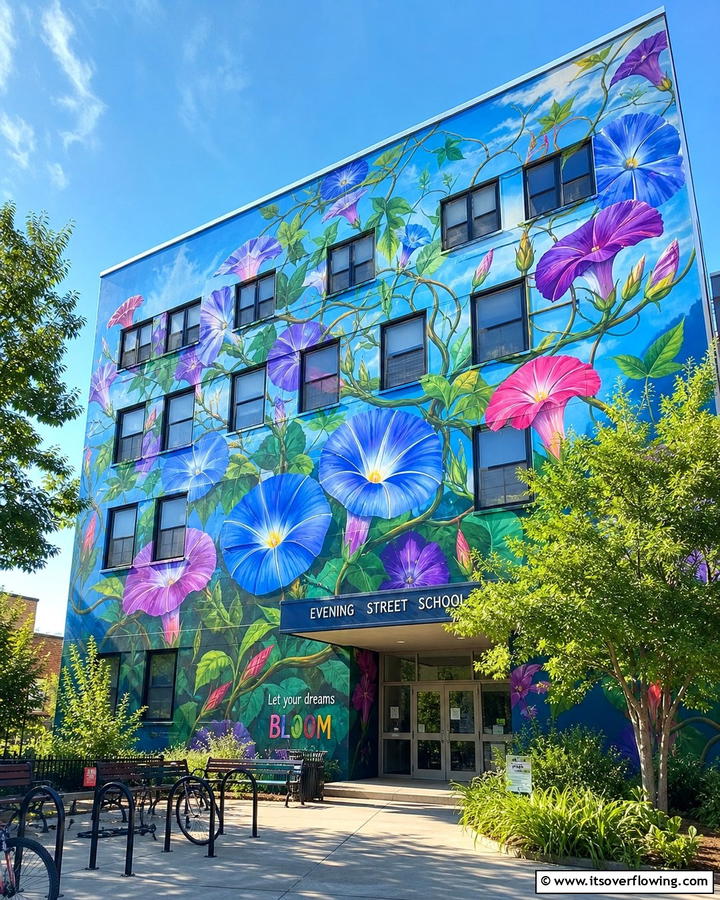 Morning Glory Ascension - 20 Stunning Flower Murals on Buildings Around the World