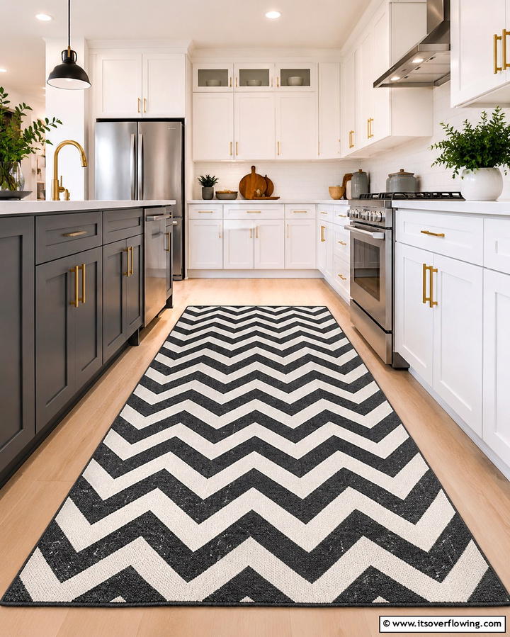 Moroccan Inspired Rug - 30 Kitchen Rug Ideas- Stylish and Durable Floor Solutions