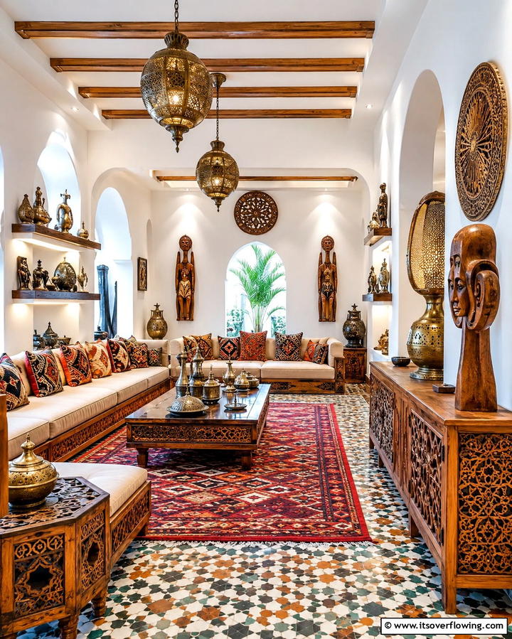 Moroccan Inspired Sculptures - 30 Moroccan Living Room Ideas for Exotic Elegance
