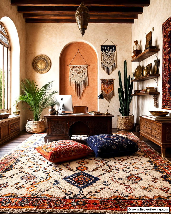 Moroccan Rugs for Exotic Charm - 25 Office Rug Ideas to Transform Your Workspace