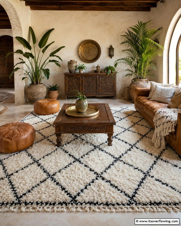 Moroccan Rugs for Global Appeal - 30 Living Room Rug Ideas to Define Your Space Stylishly
