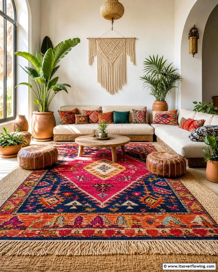 Moroccan Rugs for Visual Interest - 25 Bohemian Interior Design Ideas for a Chic Home
