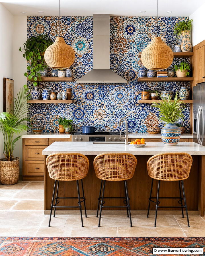 Moroccan Tile Backsplash - 25 Boho Kitchen Ideas for a Cozy and Eclectic Vibe