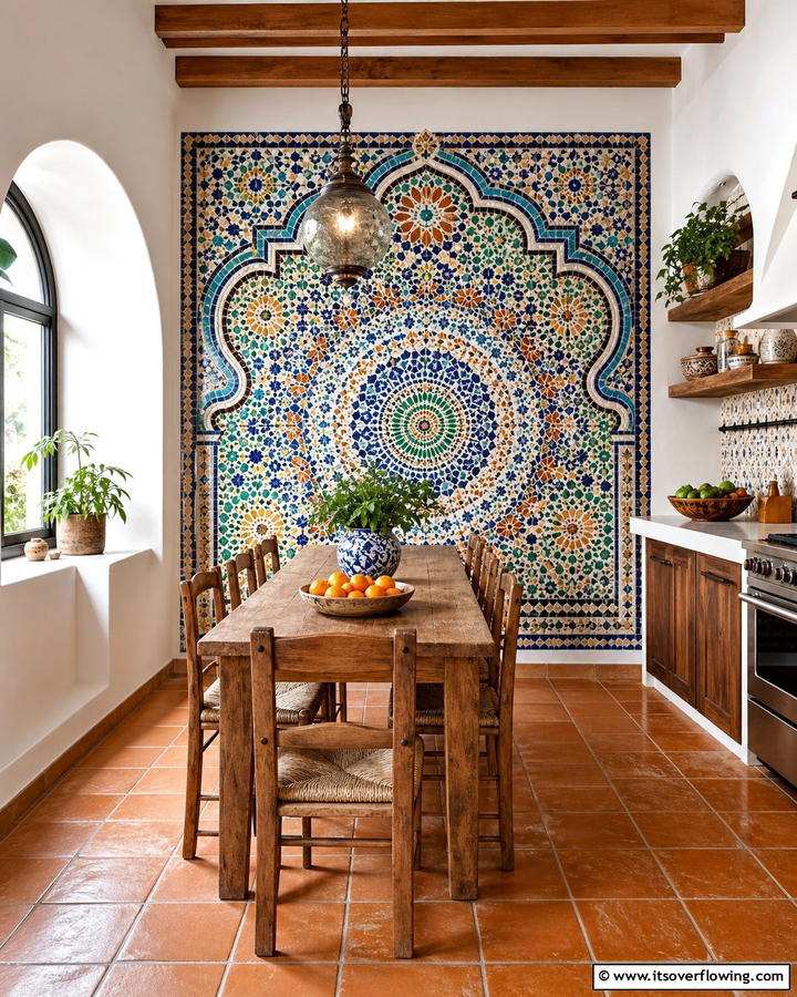 Mosaic Accent Wall - 21 Kitchen Wall Decor Ideas for a Personalized Culinary Space