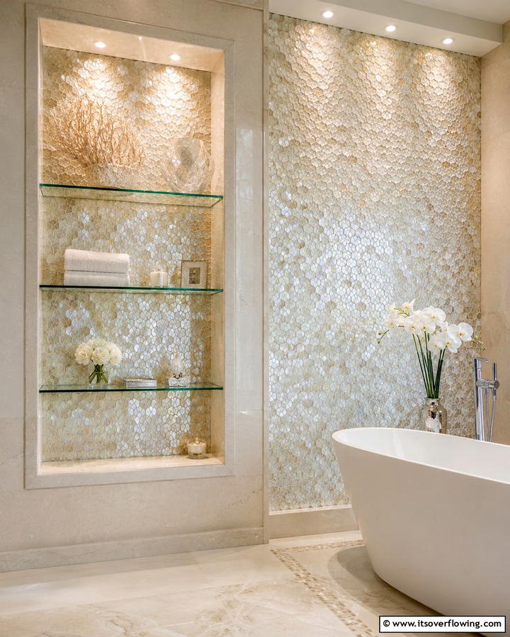 Mosaic Accents - 25 Walk-in Shower Tile Ideas for a Luxurious Bathroom