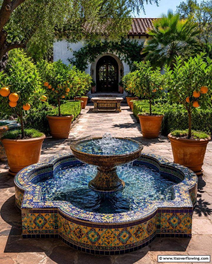 Mosaic Garden Fountains - 25 Mosaic Garden Ideas to Add Artistic Flair