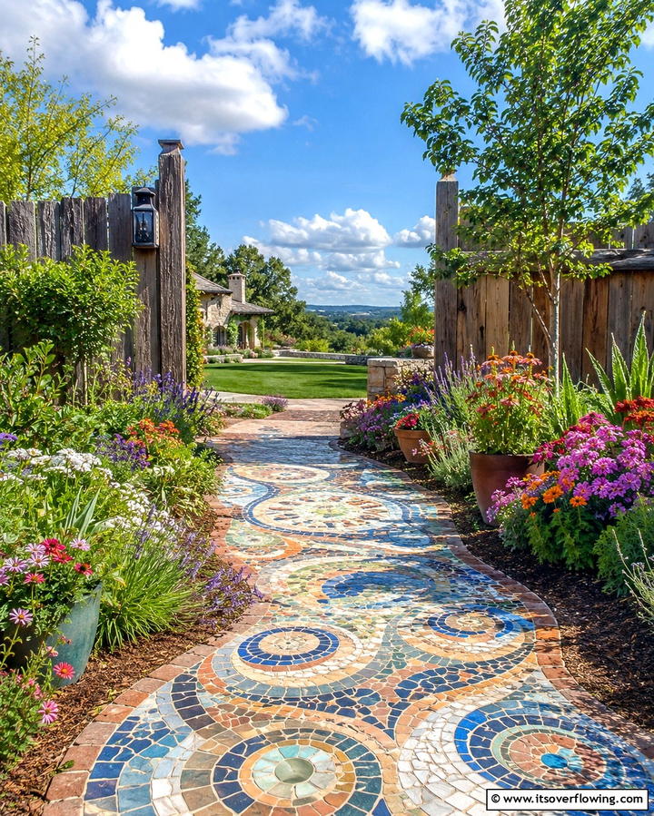 Mosaic Garden Pathways - 25 Mosaic Garden Ideas to Add Artistic Flair