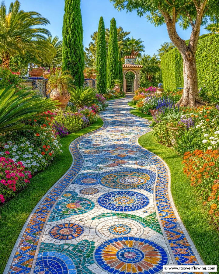 Mosaic Garden Pathways - 21 Garden Decor Ideas to Personalize Your Outdoor Sanctuary