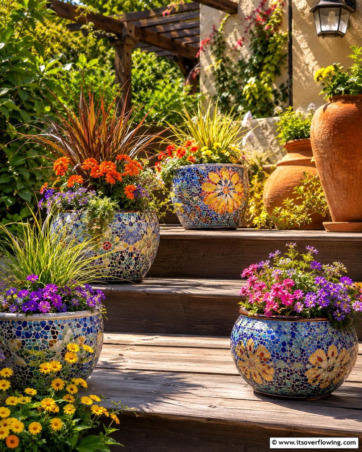 Mosaic Garden Pots - 25 Mosaic Garden Ideas to Add Artistic Flair