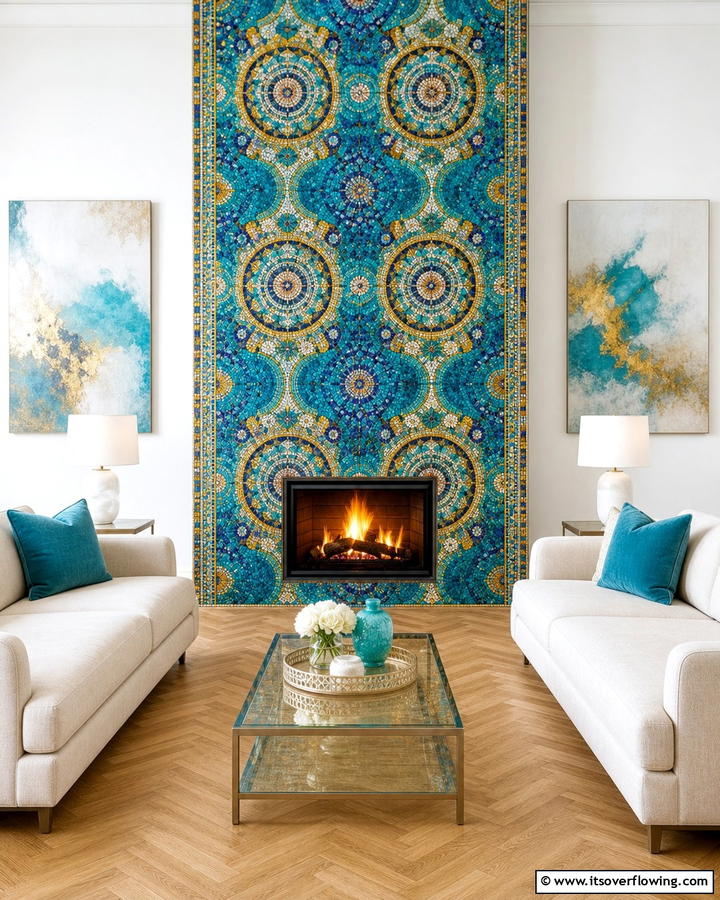 Mosaic Marvel - 21 Fireplace Tile Ideas to Refresh Your Hearth’s Aesthetic