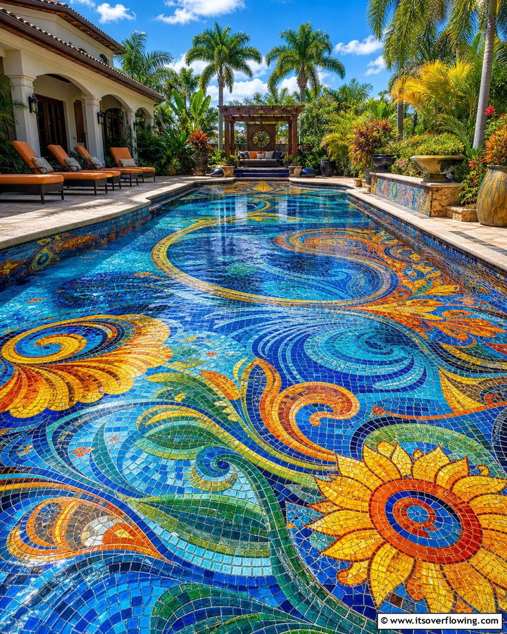 Mosaic Masterpiece - 21 Pool Tile Designs to Refresh Your Swimming Area Style
