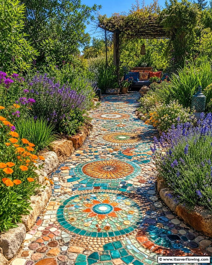 Mosaic Pathways - 25 Enchanting Boho Garden Ideas for Outdoor Bliss