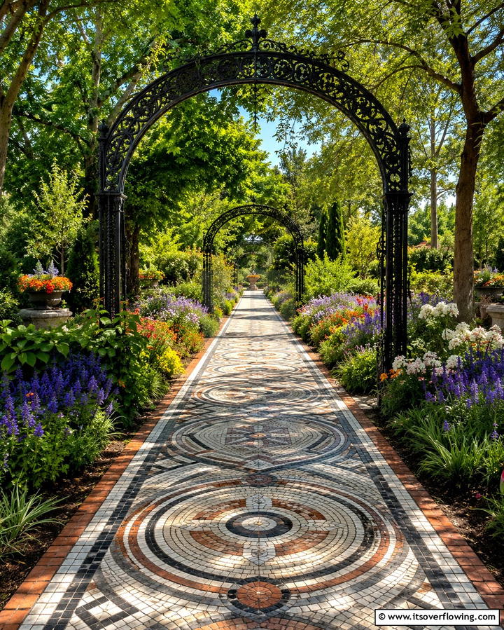 Mosaic Pathways - 25 Mosaic Garden Ideas to Add Artistic Flair