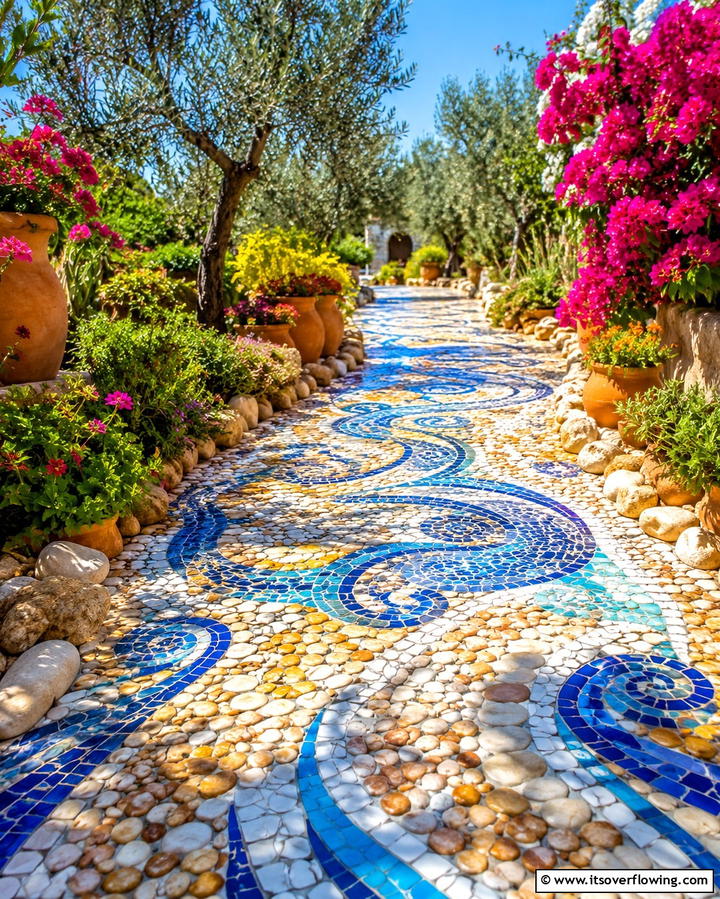 Mosaic Paver Walkways for Artistic Flair - 25 Paver Walkway Ideas to Enhance Your Outdoor Space