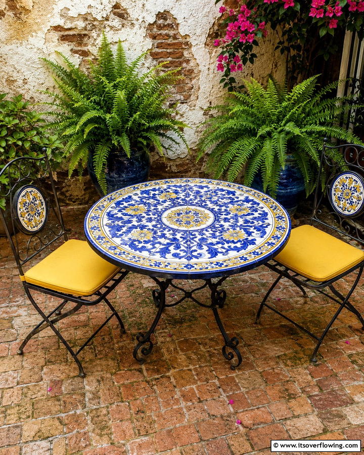Mosaic TabletopsOne - 25 Spanish Style Patio Ideas for Outdoor Living