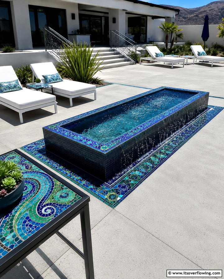 Mosaic Tile Accents - 25 Tropical Patio Ideas for a Relaxing Outdoor Oasis