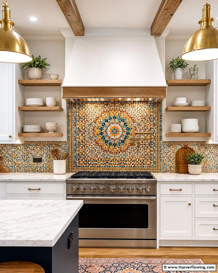 Mosaic Tile Design - 30 Kitchen Splashback Ideas for Chic and Practical Walls