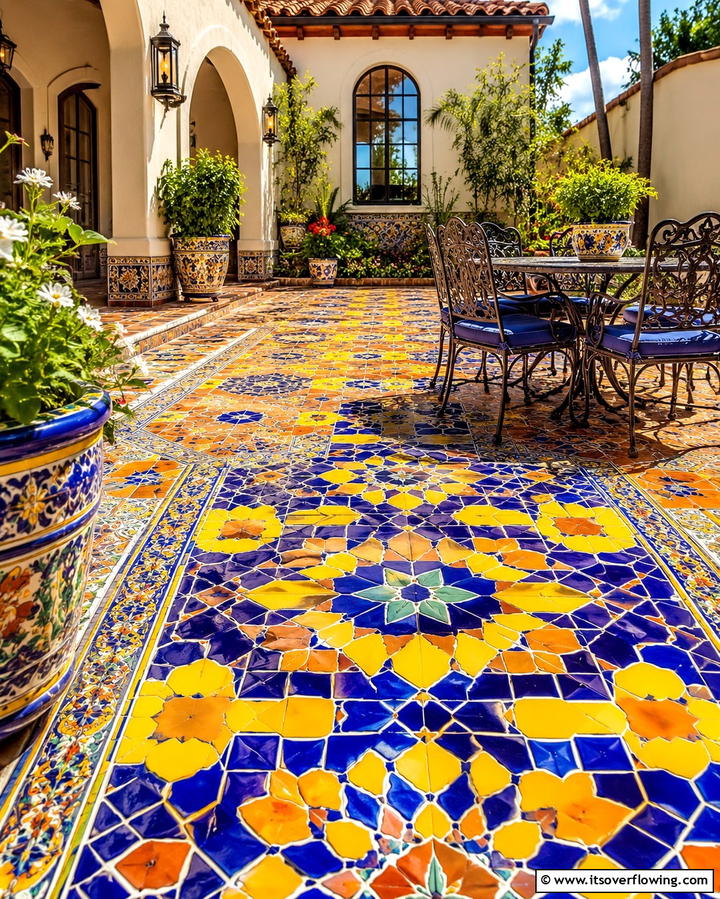 Mosaic Tile Designs - 25 Mediterranean Patio Ideas for Outdoor Living Spaces