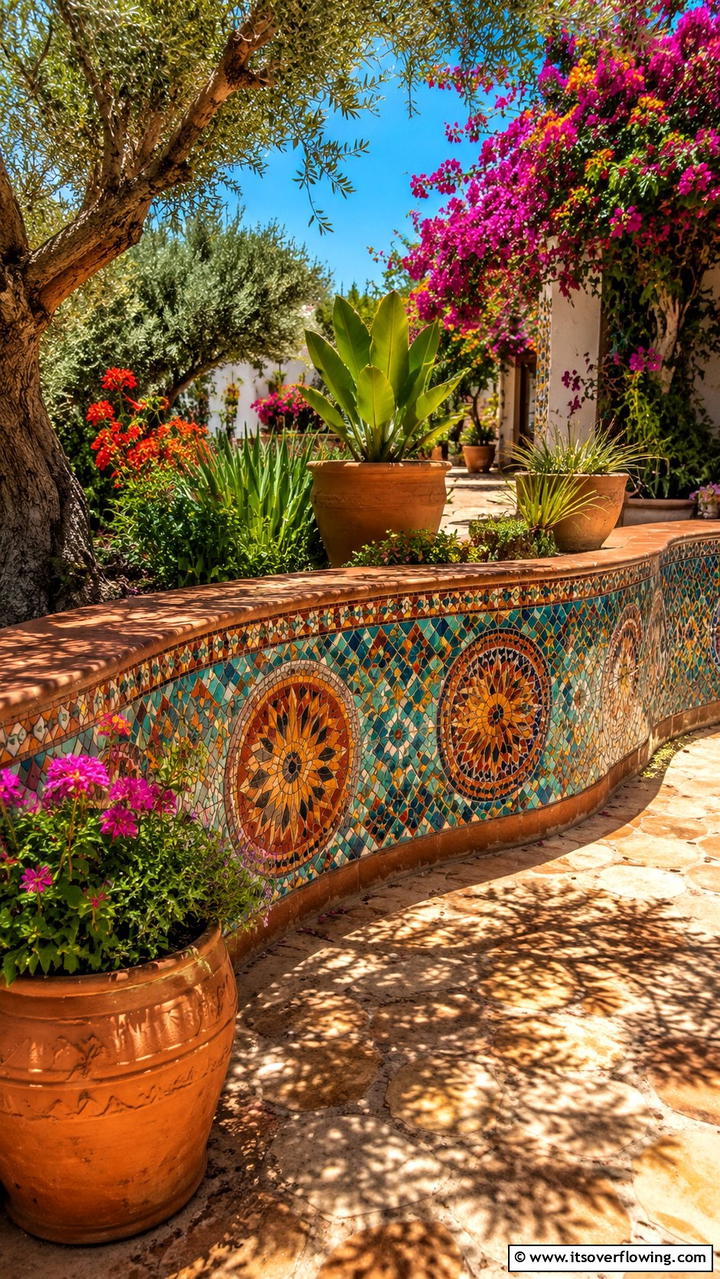 Mosaic Tile Garden Divider - 30 Garden Divider Ideas for Functional Outdoor Spaces