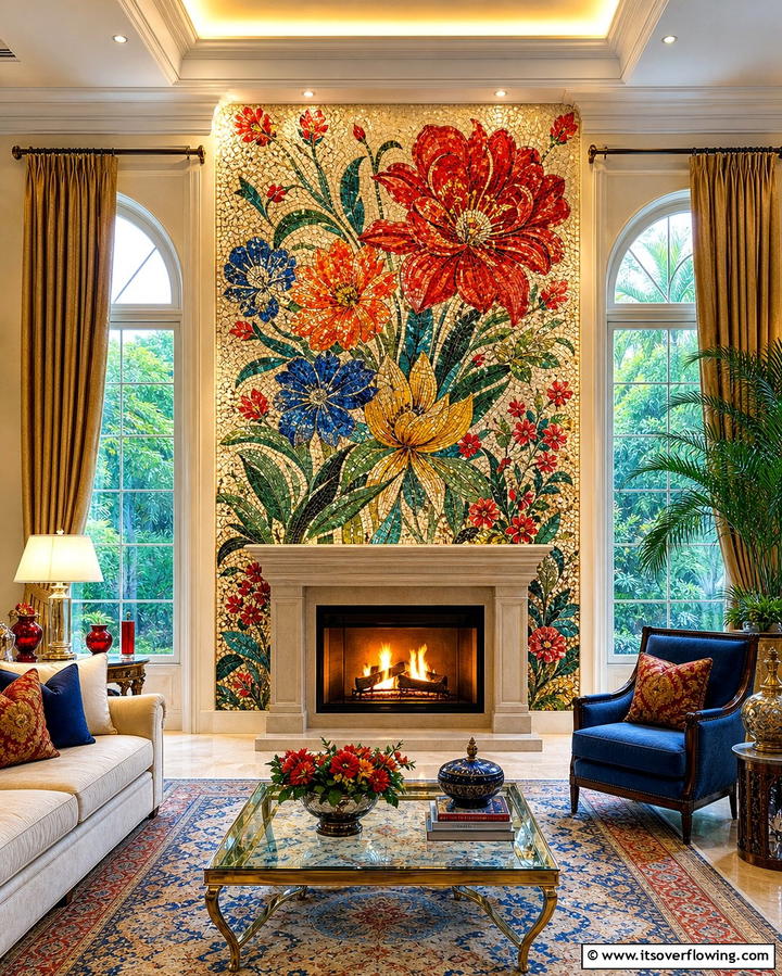 Mosaic Tile Masterpiece - 25 Fireplace Backsplash Ideas for a Stunning Focal Point