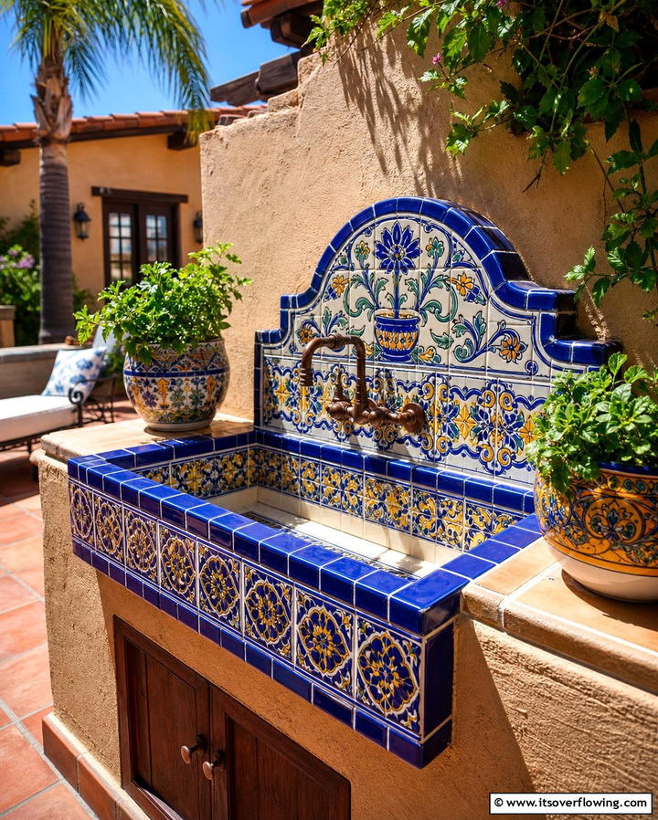 Mosaic Tile Outdoor Sink - 25 Outdoor Sink Ideas for Functional Outdoor Spaces