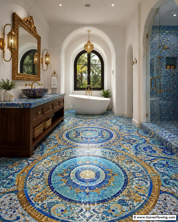 Mosaic Tile Patterns - 25 Bathroom Flooring Ideas for Style and Durability