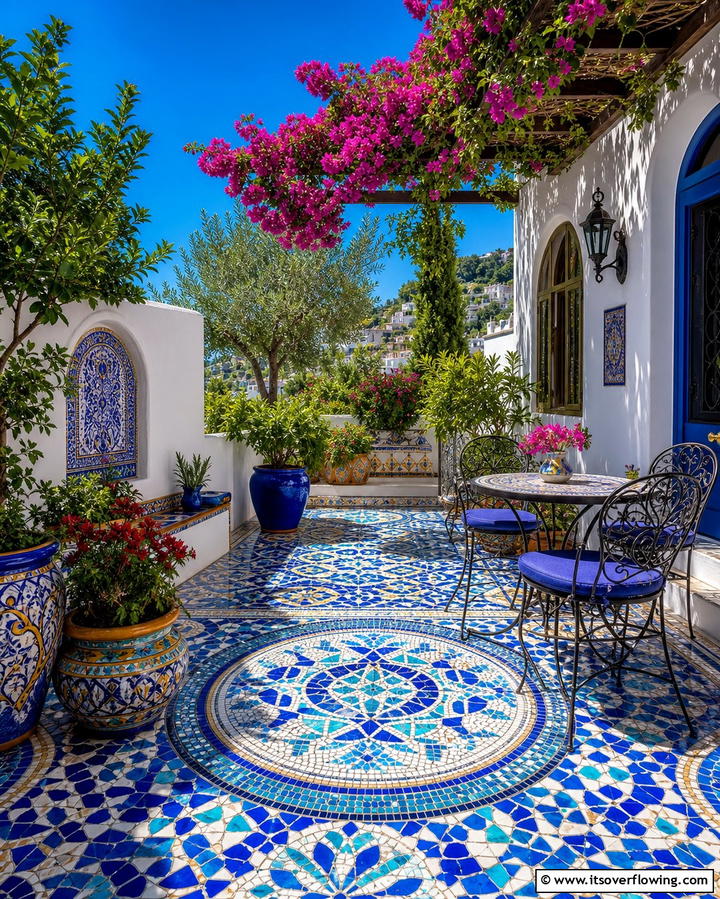 Mosaic Tile Patterns - 21 Small Patio Design Ideas to Create an Outdoor Oasis
