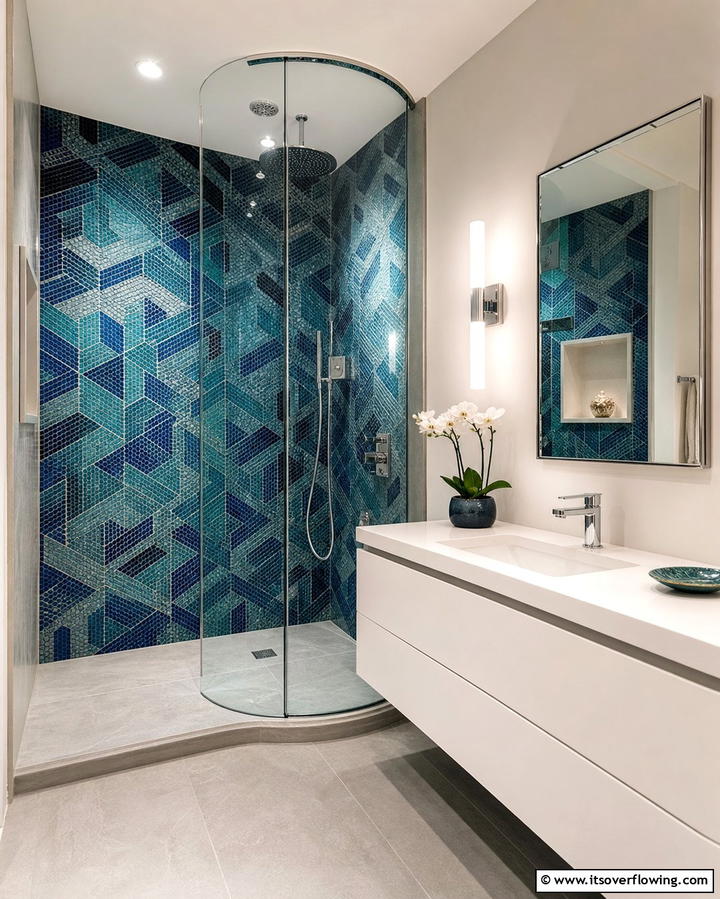 Mosaic Tile Shower WallsExact - 25 Shower Wall Ideas to Elevate Your Bathroom Design