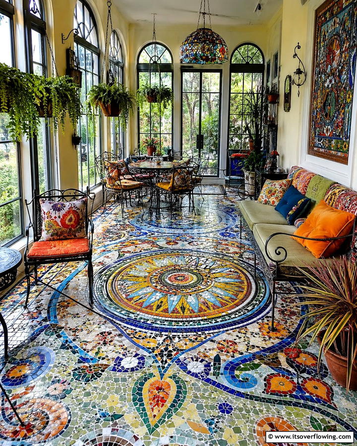 Mosaic Tiles - 20 Sunroom Tile Floor Ideas for Durable and Stylish Floors
