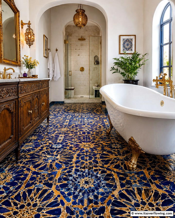 Mosaic Tiles for Intricate Patterns - 25 Bathroom Flooring Ideas for Style and Durability