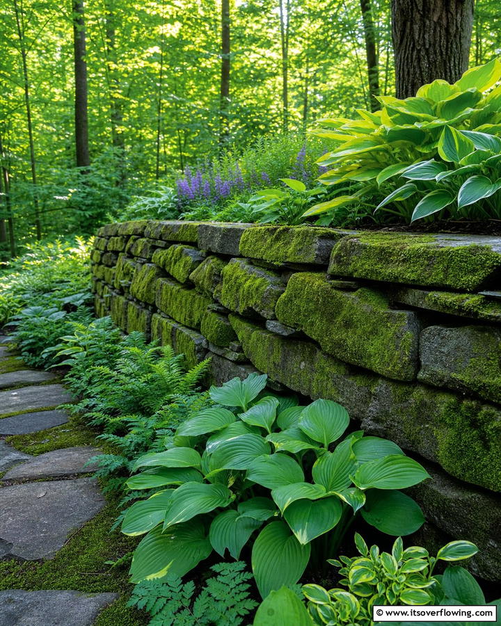 Moss Covered Stone Retaining Wall - 20 Natural Rock Retaining Wall Ideas for a Stunning Yard