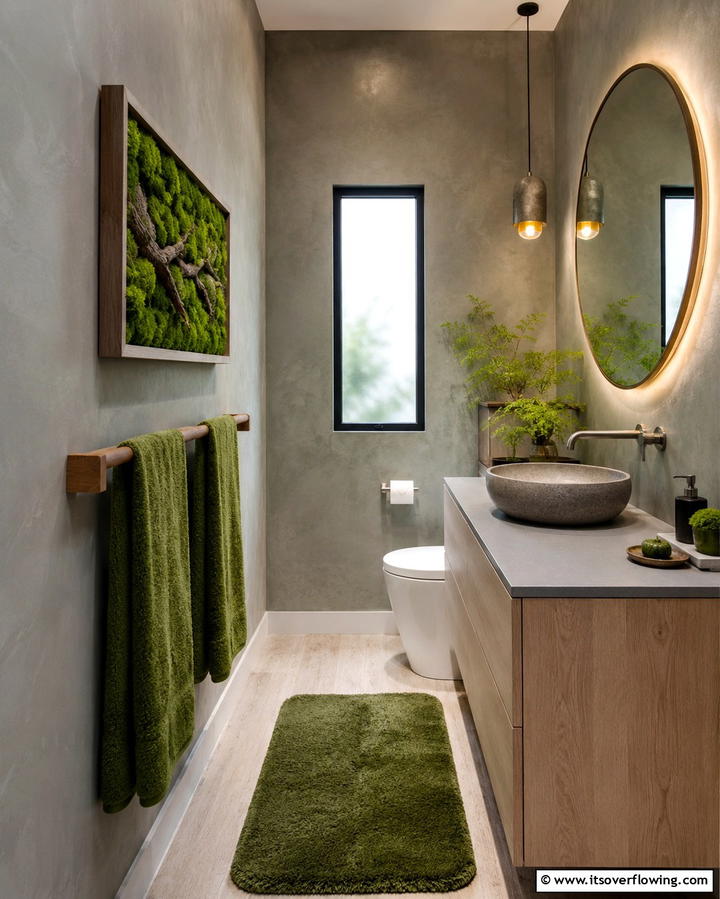 Moss Green Decor - 25 Green Powder Room Ideas for a Fresh Look