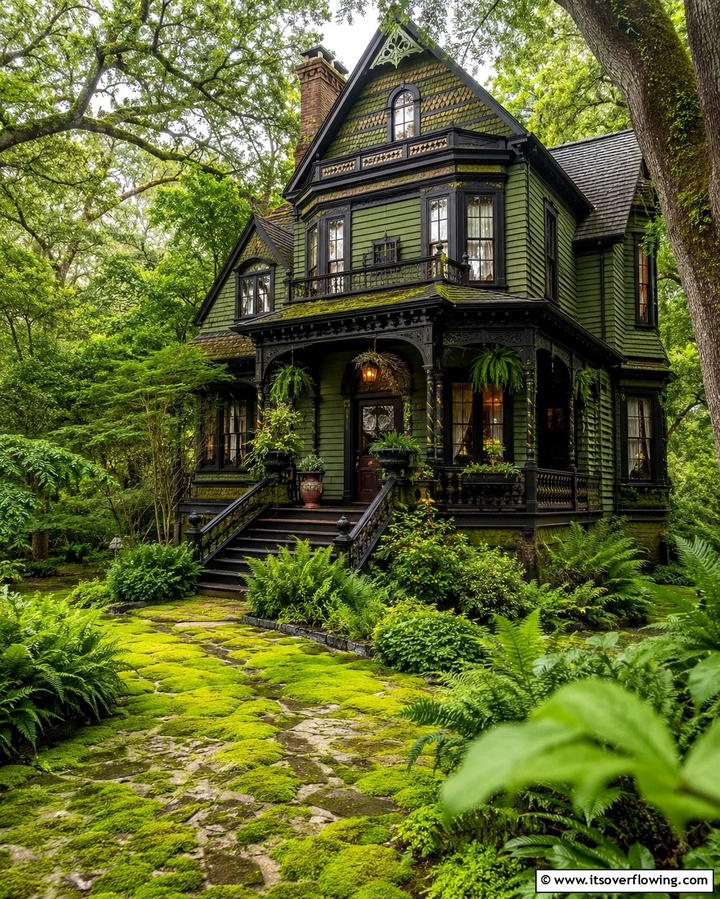 Moss Green Whimsy - 25 Green Victorian House Colors for Historic Charm