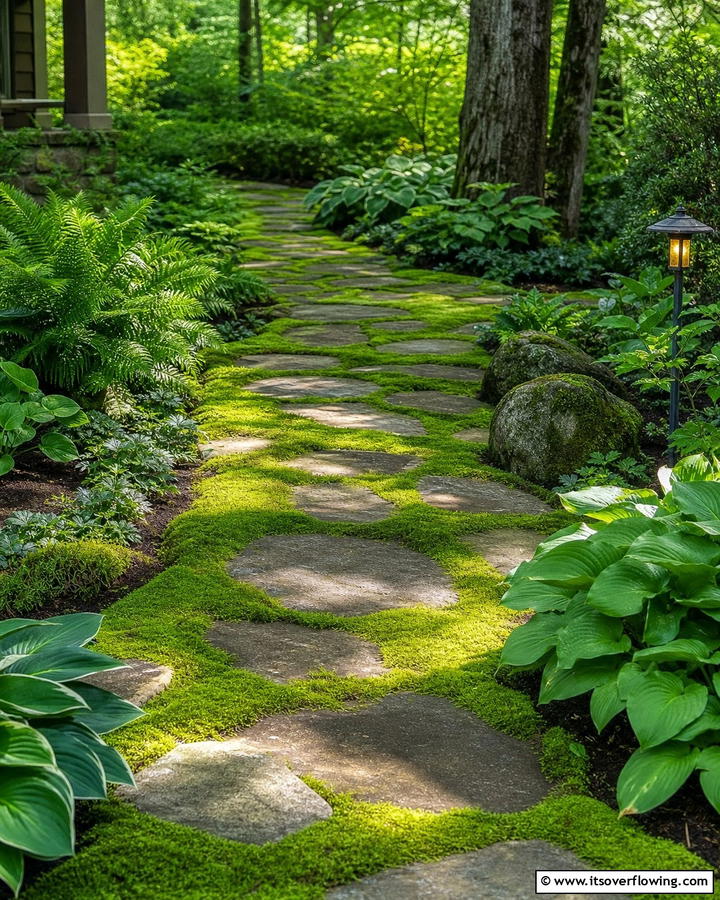 Moss Pathways for a Natural Walkway - 20 Moss Garden Ideas for a Lush and Low-Maintenance Yard
