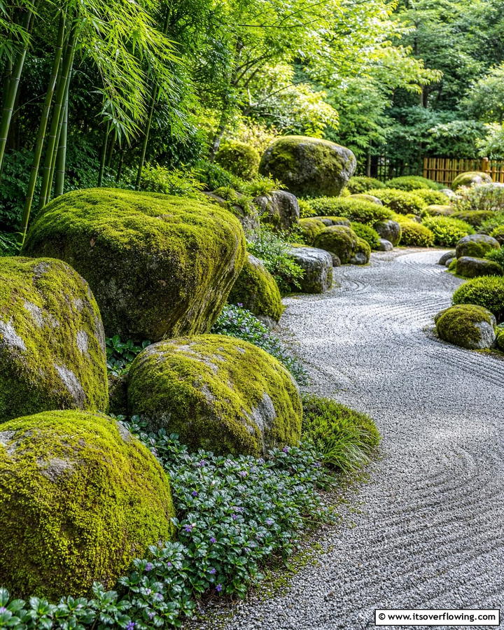 Moss Rocks for Textured Accents - 20 Moss Garden Ideas for a Lush and Low-Maintenance Yard