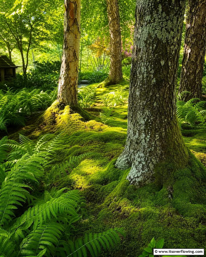 Moss Tree Bases for a Natural Look - 20 Moss Garden Ideas for a Lush and Low-Maintenance Yard