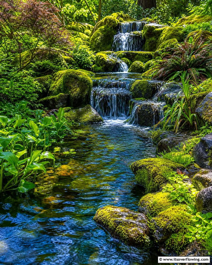 Moss Water Features for Added Serenity - 20 Moss Garden Ideas for a Lush and Low-Maintenance Yard