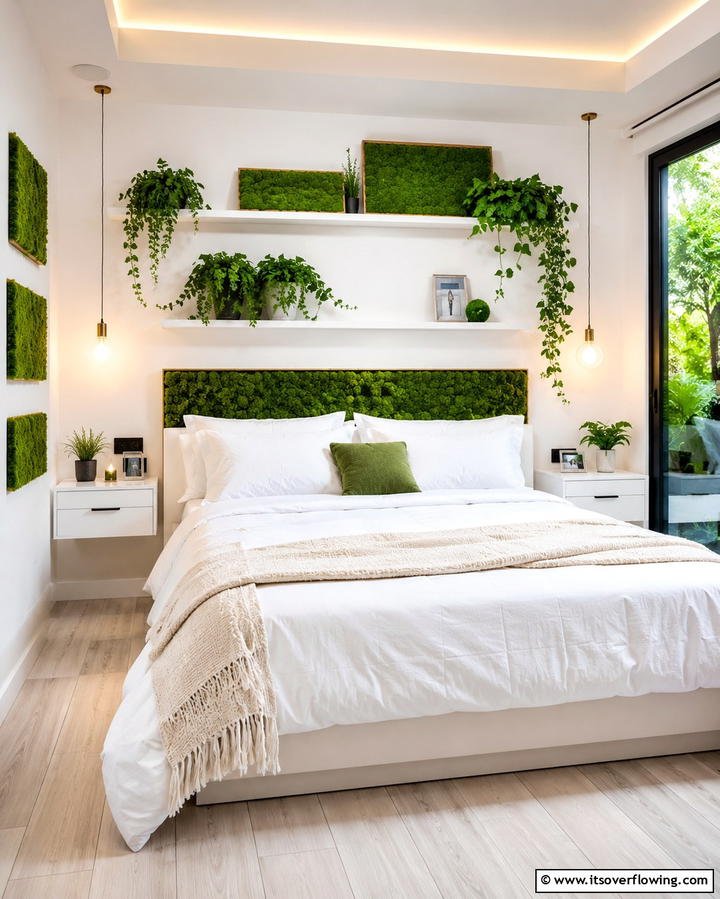 Moss and Faux Greenery Accents - 30 Enchanting Fairy-Themed Bedroom Designs for Whimsical Spaces