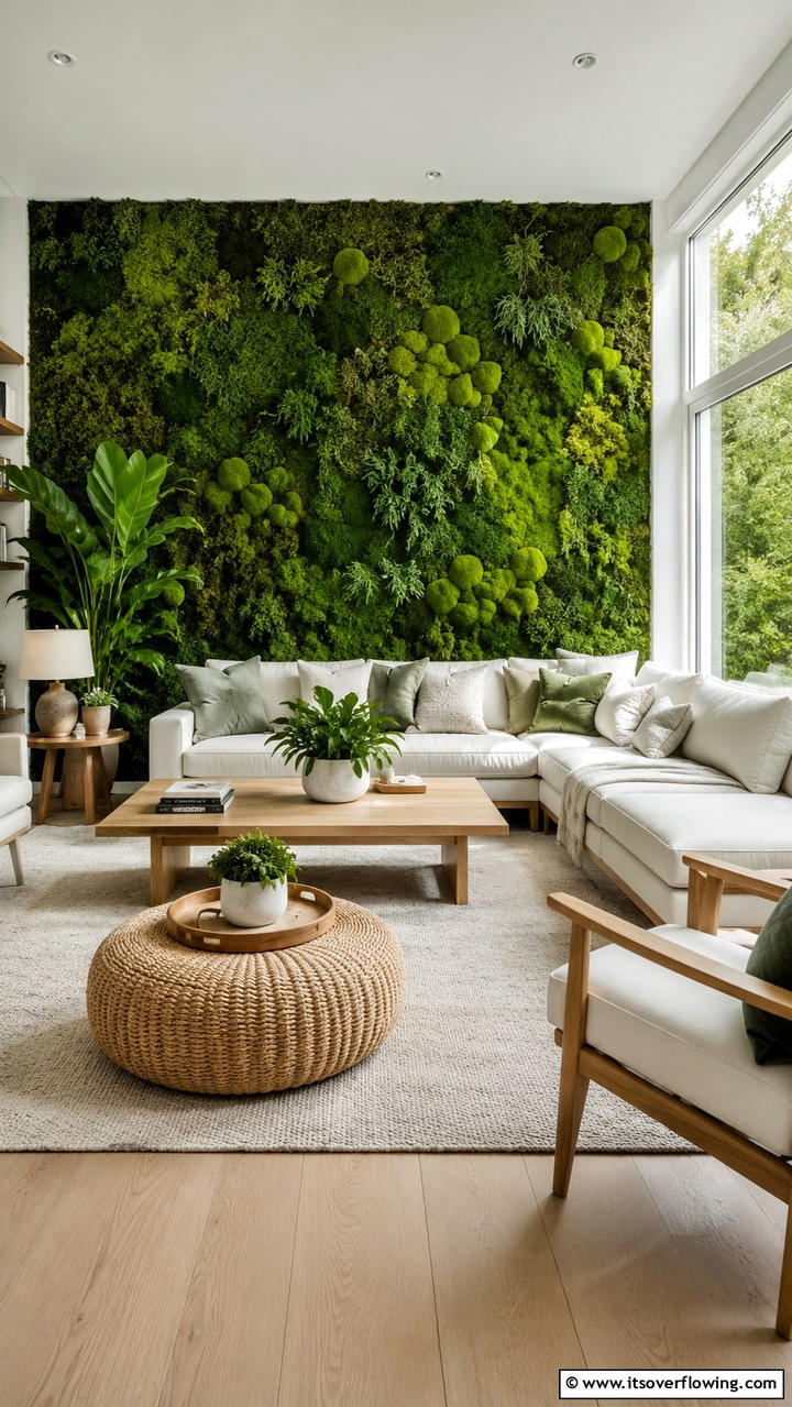Mossy Green Backdrop - 30 Indoor Plant Wall Ideas to Transform Blank Spaces