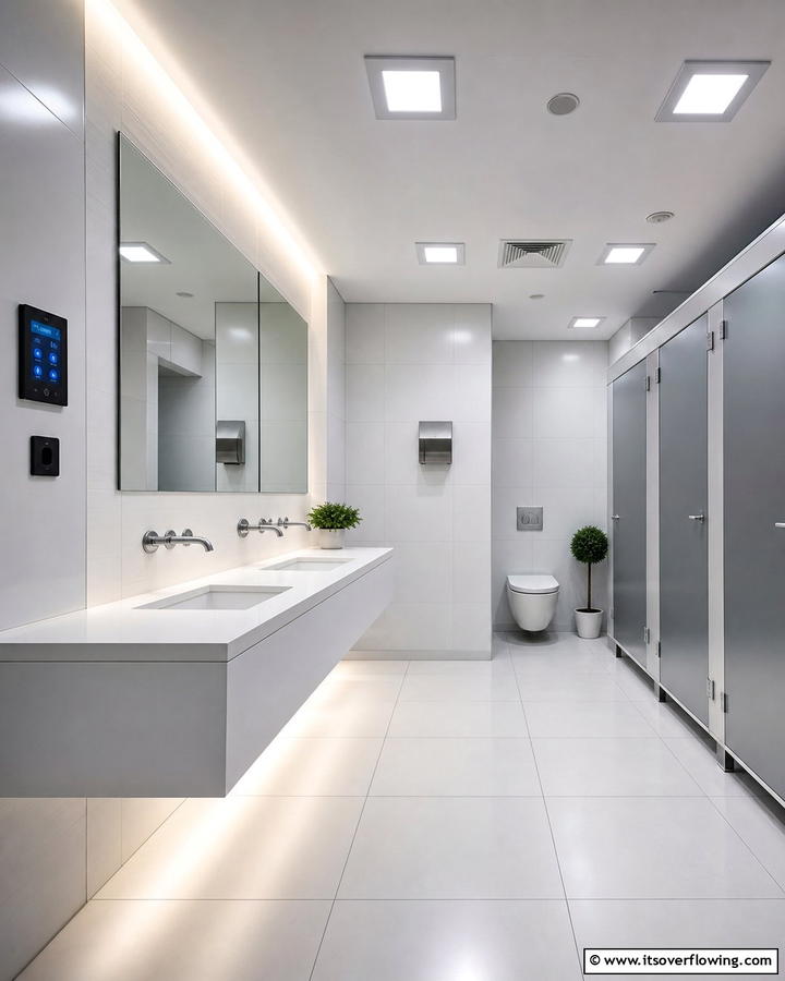 Motion Sensing Lights for Convenience - 20 Office Bathroom Ideas for a Functional and Stylish Space