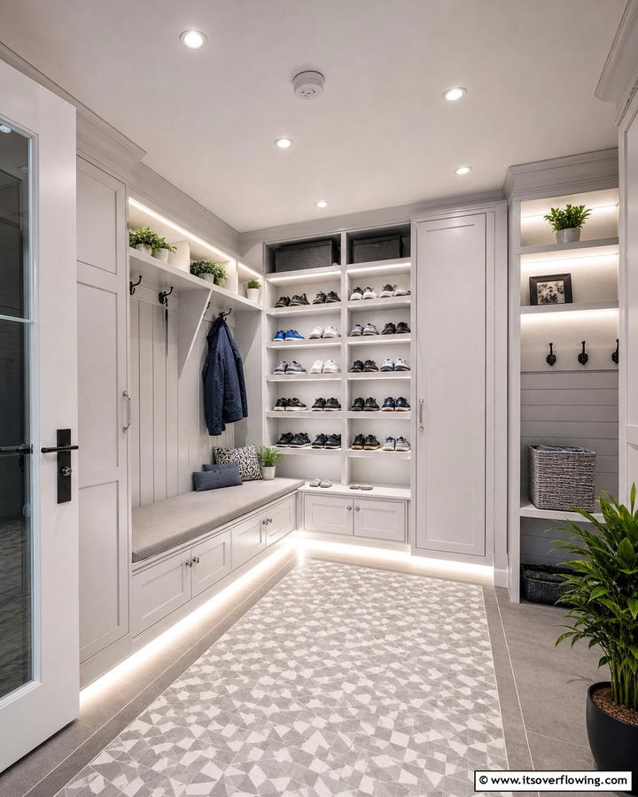 Motion Sensor Lighting - 25 Boot Room Ideas for Organized Entryways