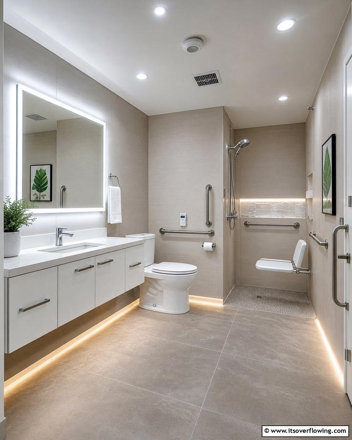 Motion Sensor Lighting for Convenience - 20 Handicap Bathroom Ideas for Accessibility