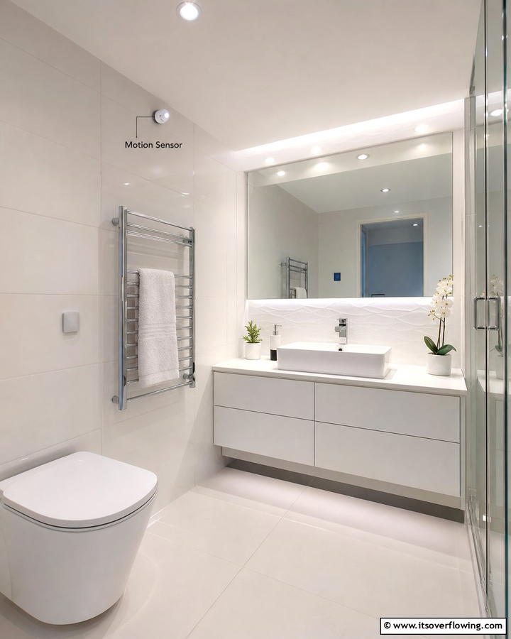 Motion Sensor Lights for Convenience - 20 Small Bathroom Lighting Ideas for a Bright and Spacious Feel